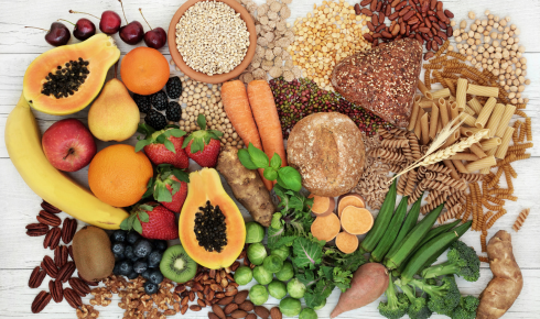 fibre, varied foods, hydration